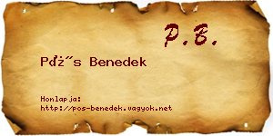 Pós Benedek névjegykártya